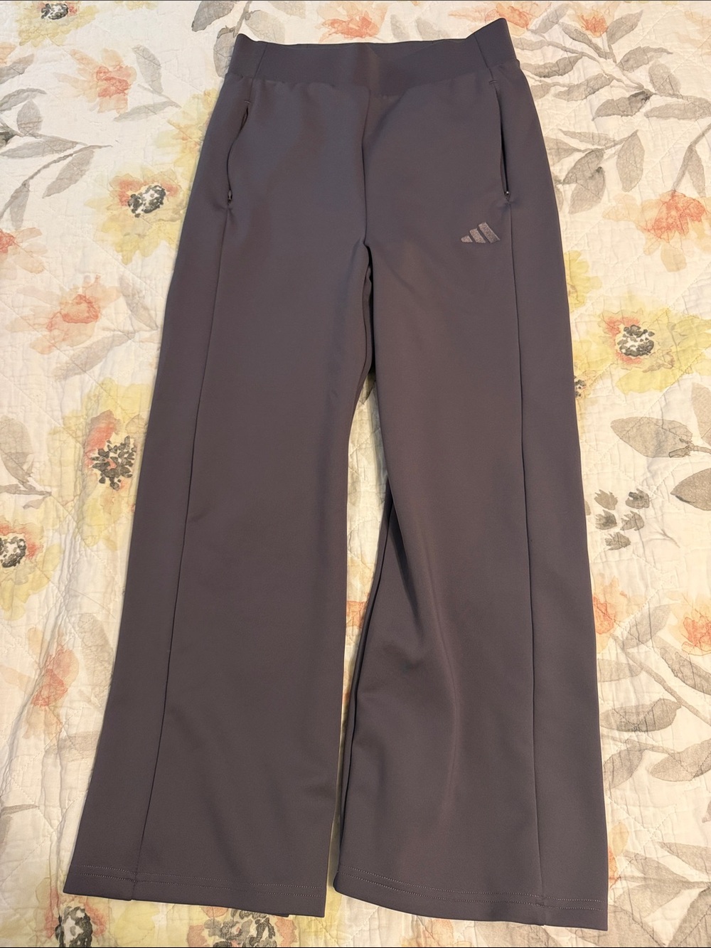 adidas Women's Charcoal Wide-Leg Track Pants